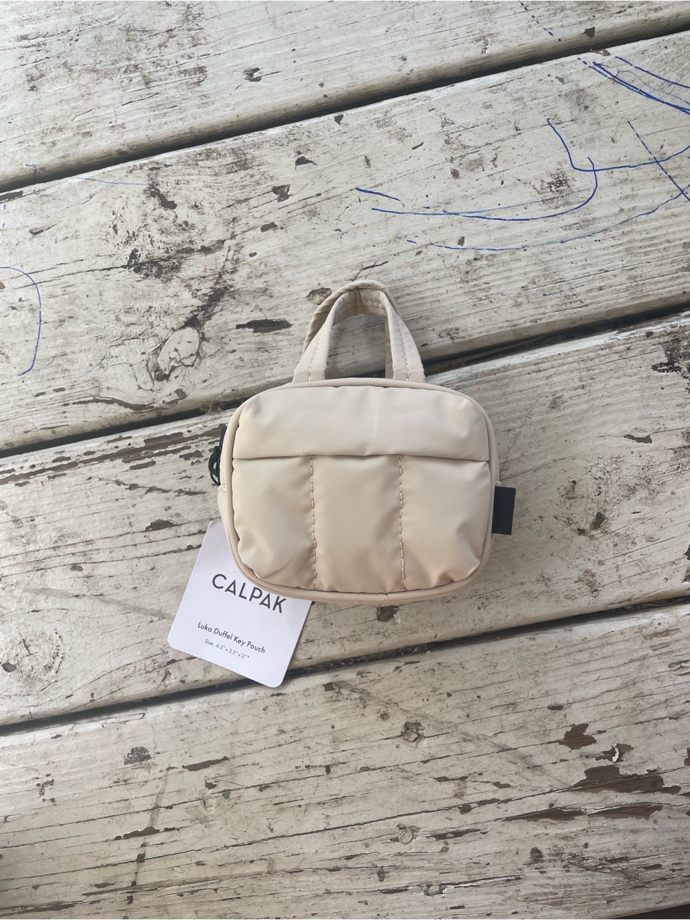 BNWT CALPAK Luka Duffel Key Pouch / Zip Bag Charm – Oatmeal